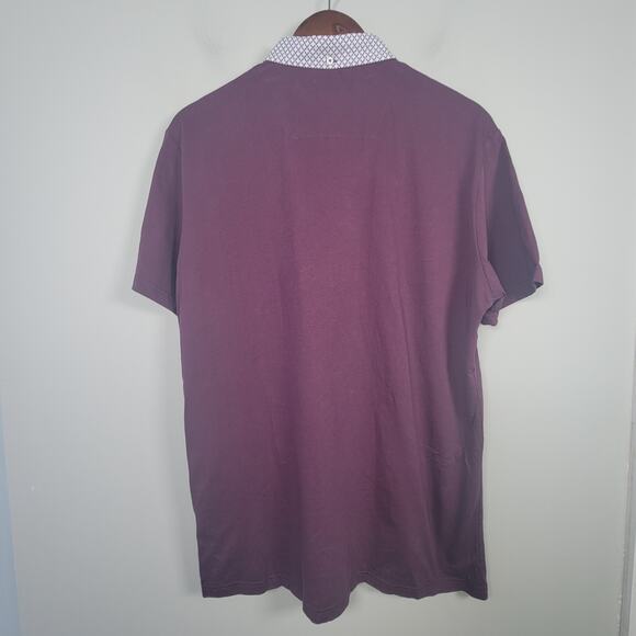 NWT Guide London Mens XL Polo Shirt Purple Contrast Collar Cotton - Picture 3 of 12